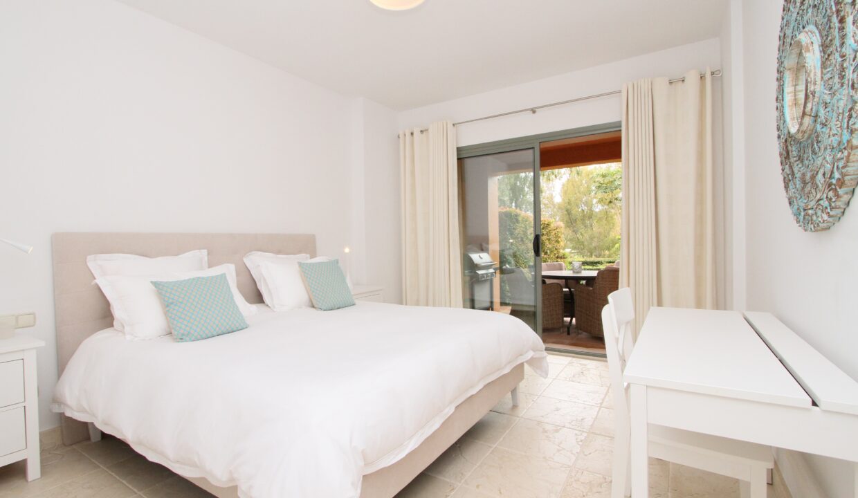 Master bedroom 3 2 bedroom apartment for rent with indoor pool, gym and private garden, Marbella, Costa del Sol, Spain